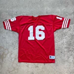 Vintage 90’s Champion Joe Montana San Francisco 49ers NFL Football Jersey Sz 48